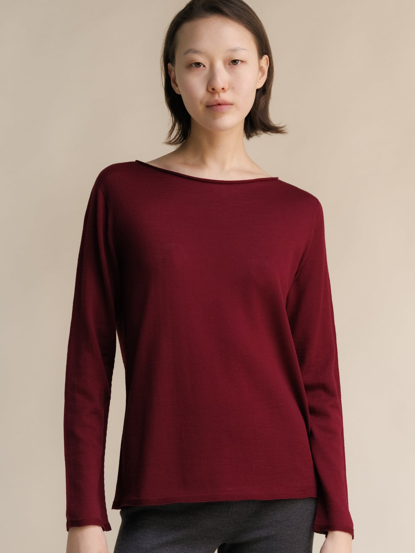Extra Fine Merino Wool Boatneck Sweater (3D-Knit)