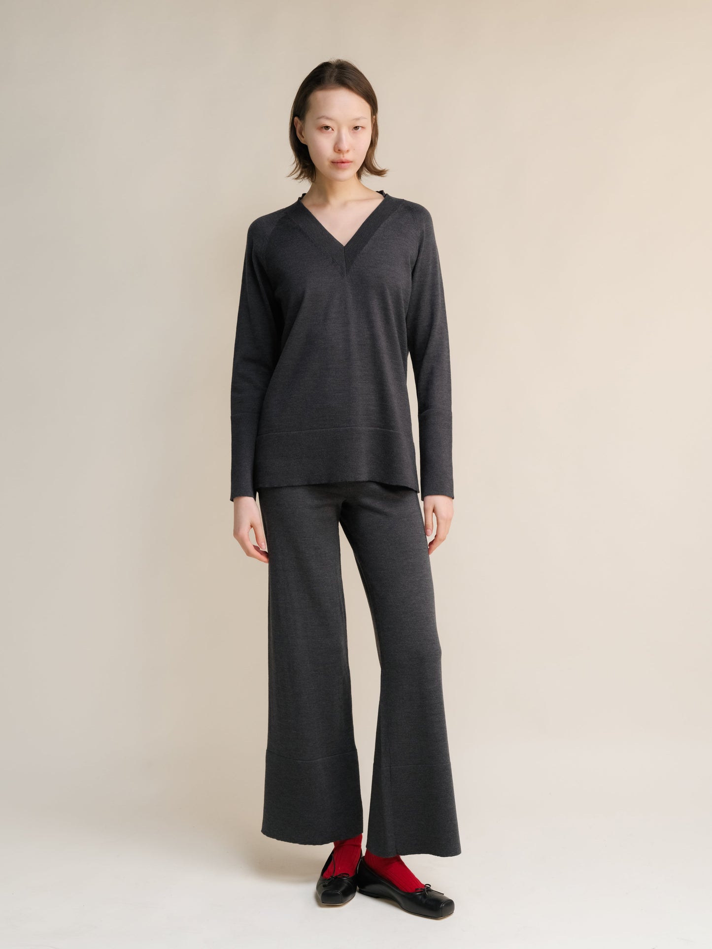 Extra Fine Merino V Neck Maxi Sweater