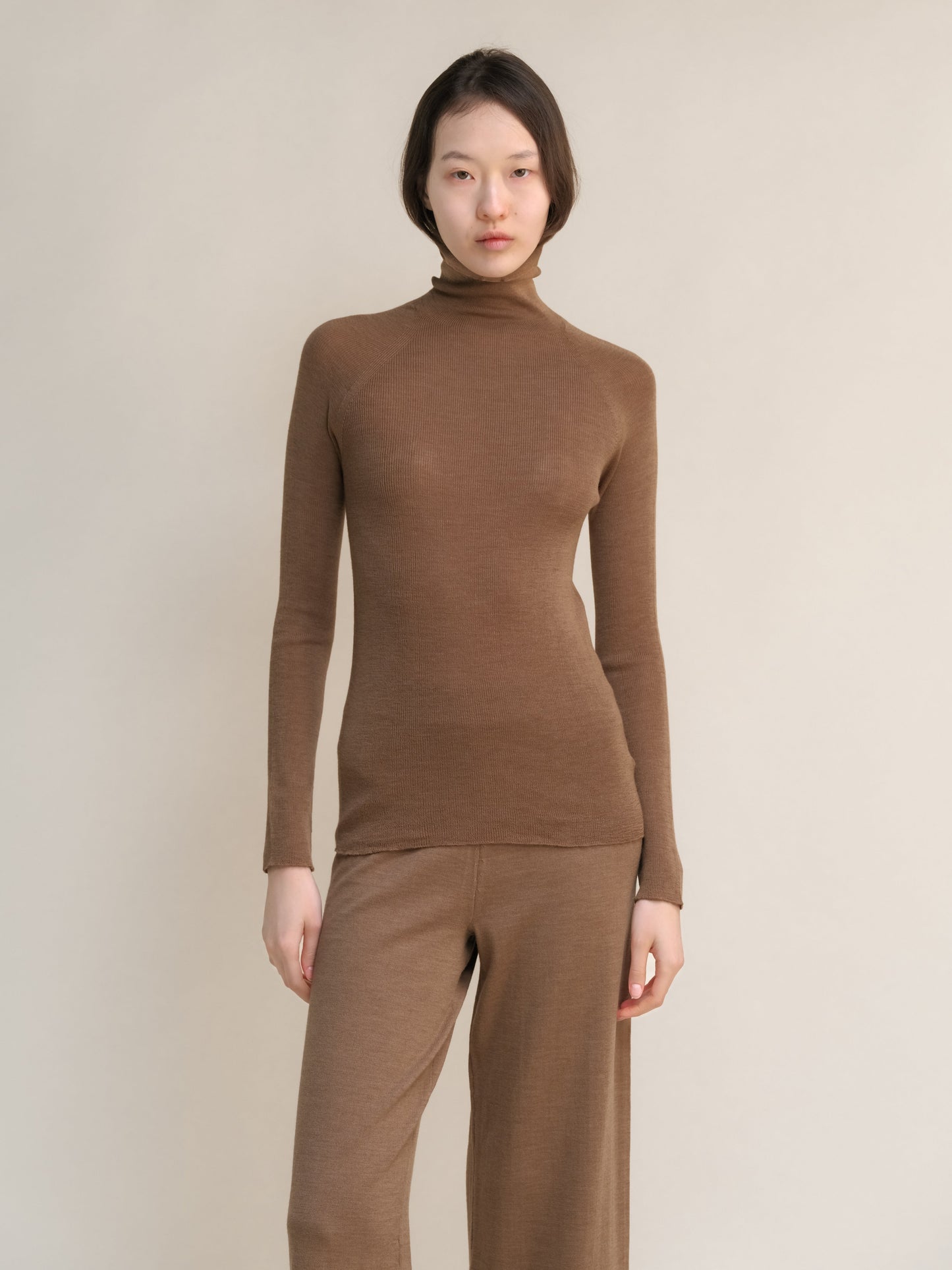 Extra Fine Merino Wool Ribbed Turtleneck (3D-Knit)