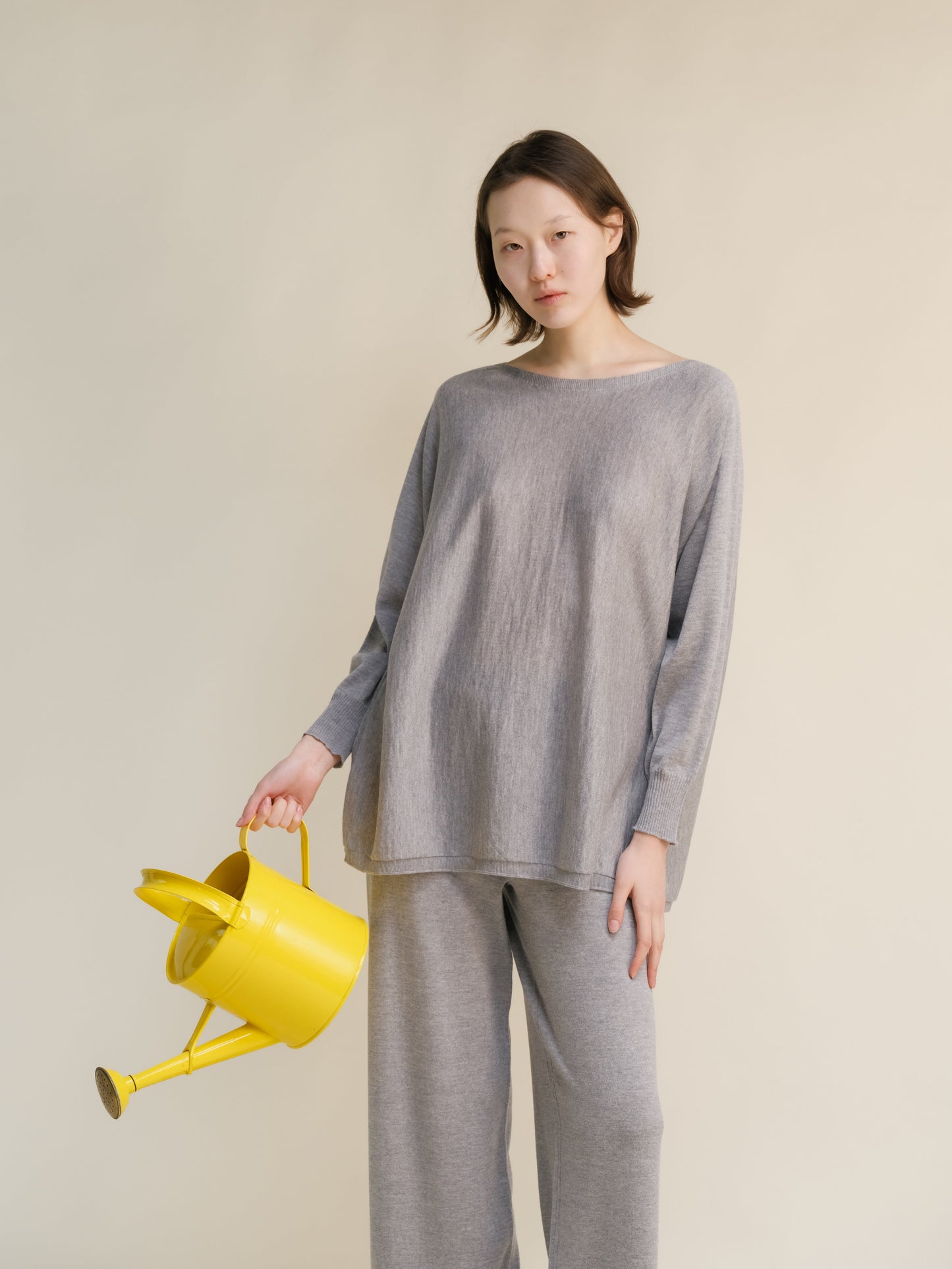 Extra Fine Merino Wool Boat Neck Oversized Sweater (3D-Knit)