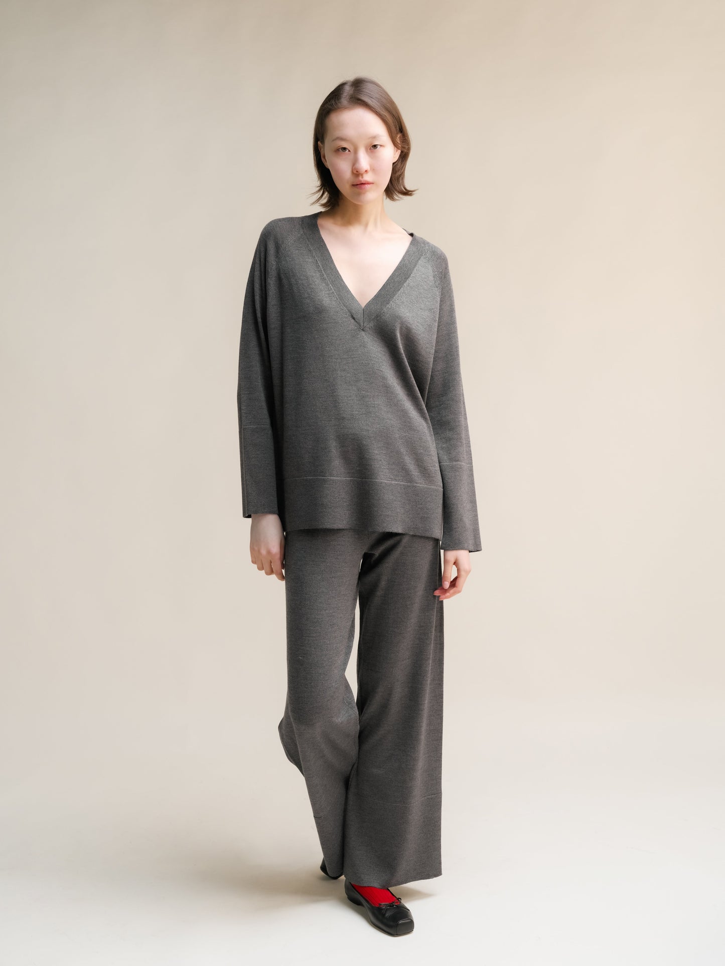 Extra Fine Merino V Neck Maxi Sweater