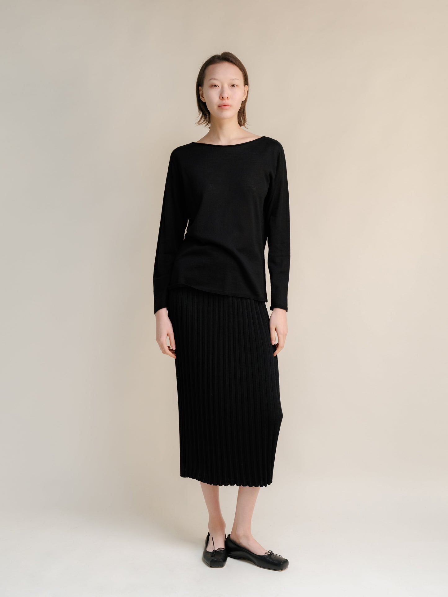 Extra Fine Merino Wool Boatneck Sweater (3D-Knit)