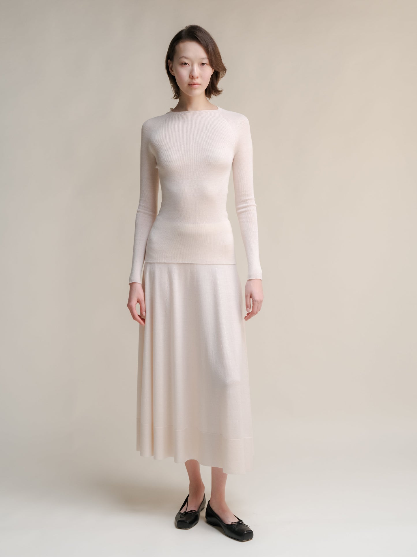 Extra Fine Merino Wool A-Line Skirt (3D-Knit)