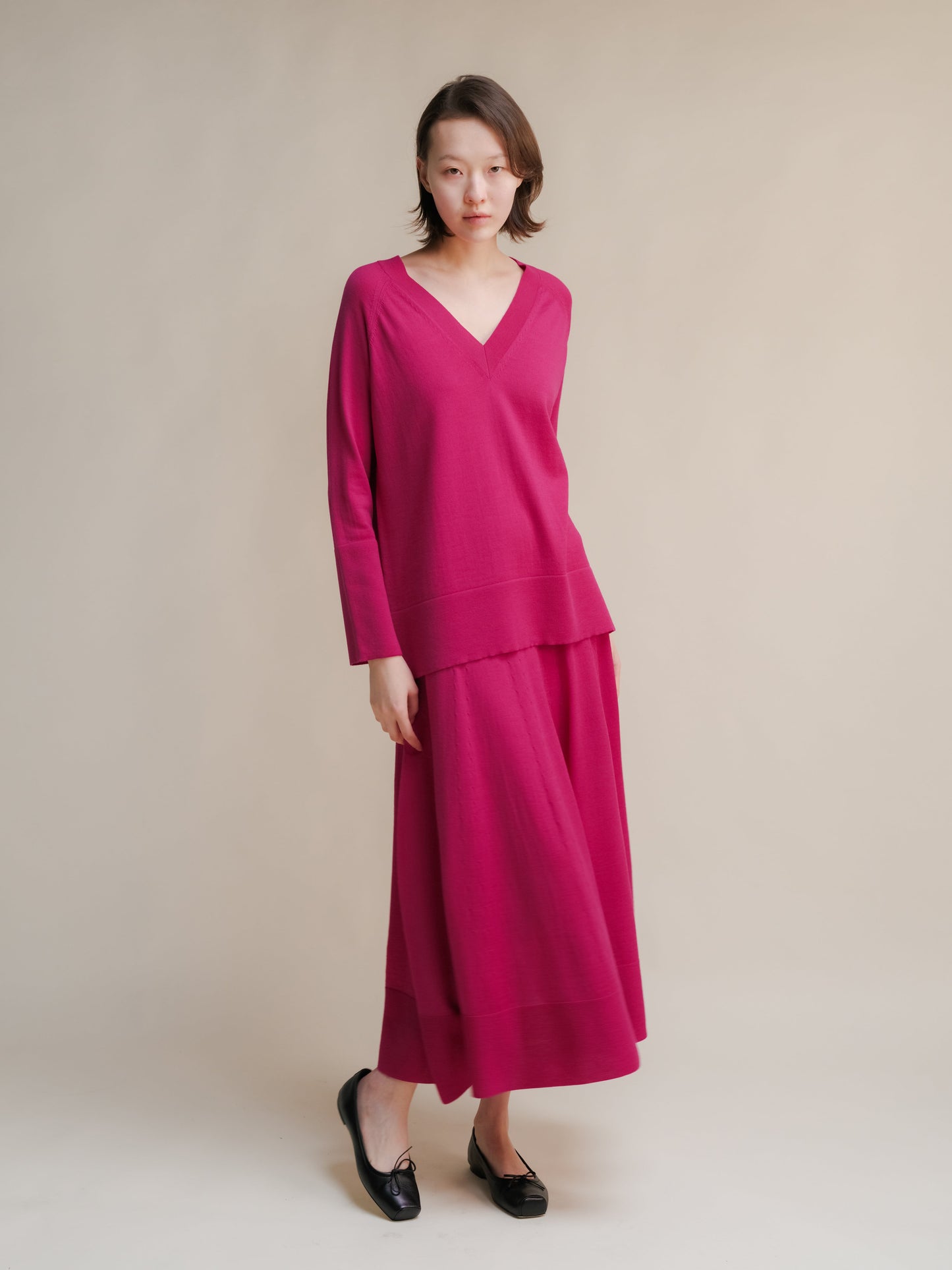 Extra Fine Merino Wool A-Line Skirt (3D-Knit)