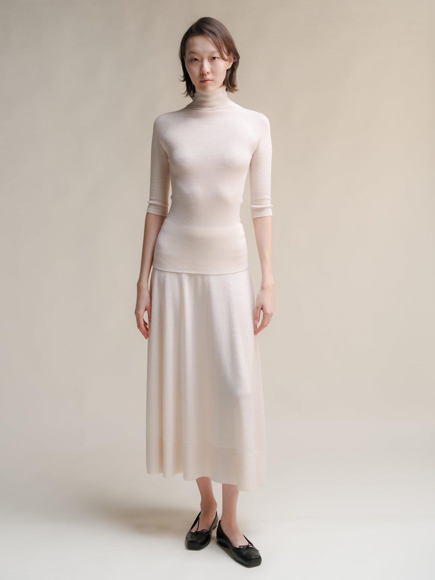 Extra Fine Merino Wool A-Line Skirt (3D-Knit)