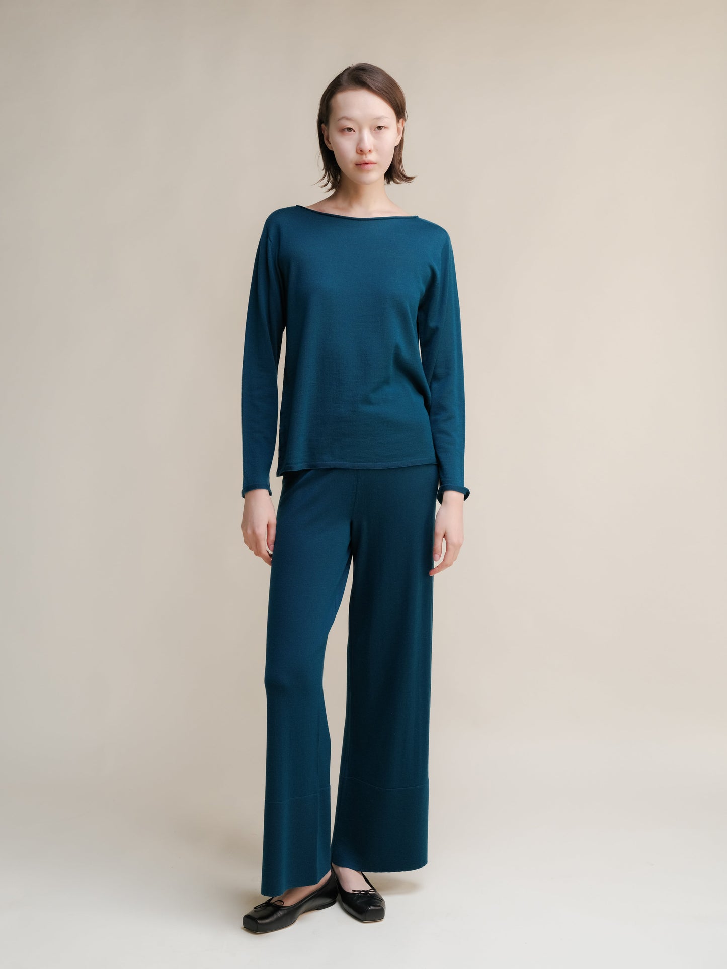 Extra Fine Merino Wide-Leg Trousers