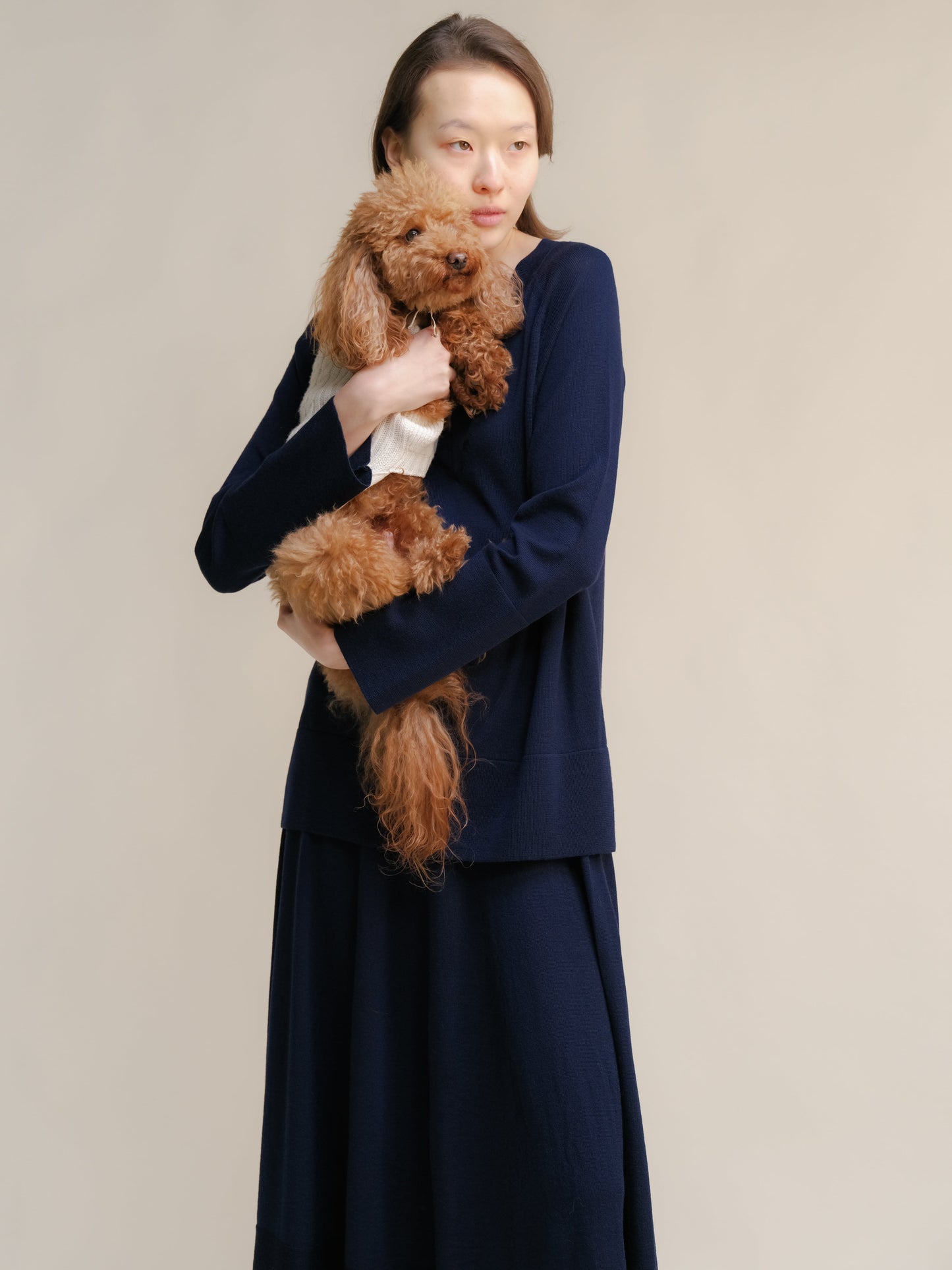 Extra Fine Merino V Neck Maxi Sweater