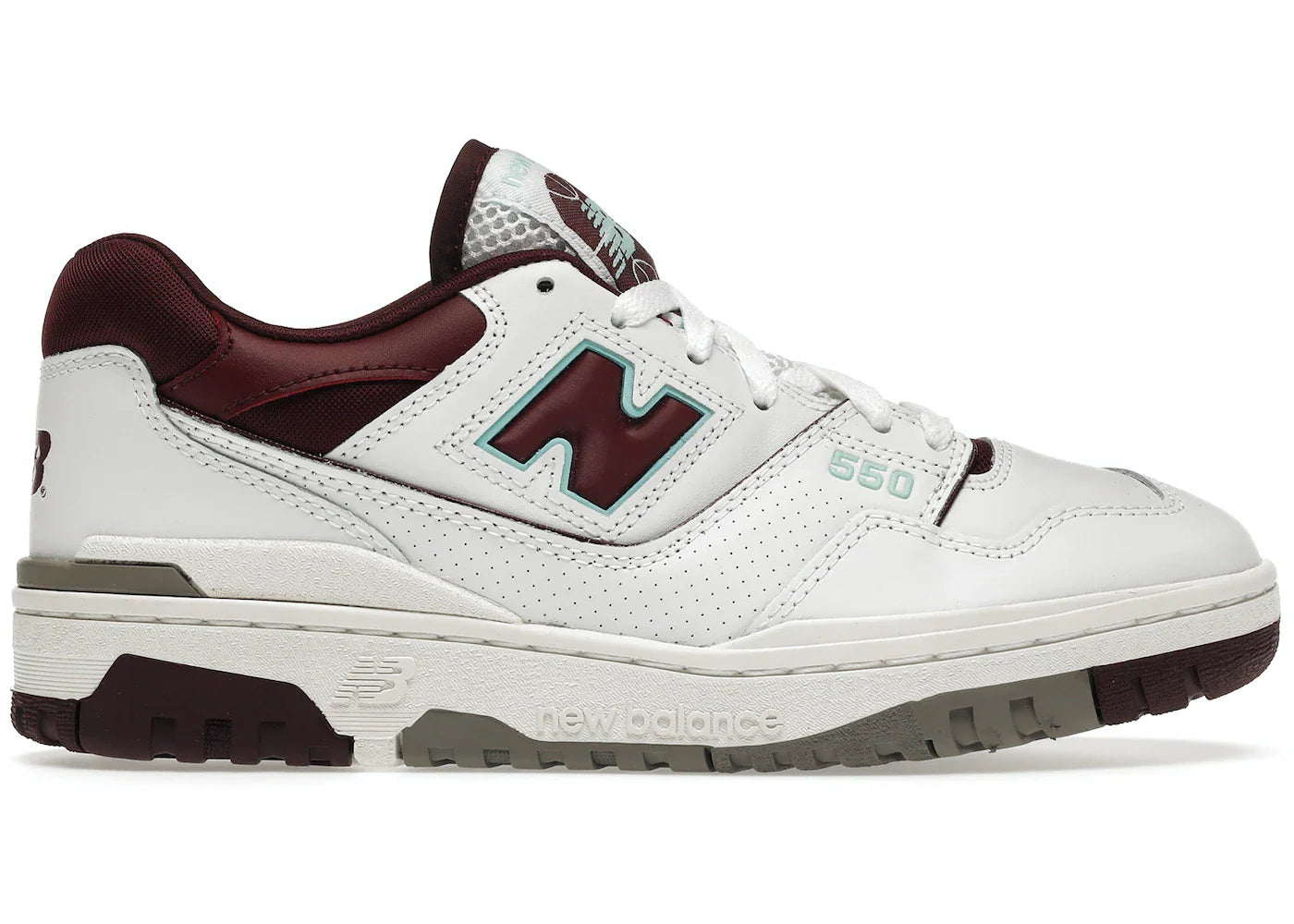 new balance 550 burgundy cyan