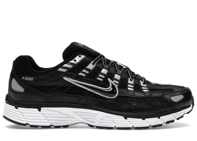 Nike P-6000 Black White Metallic Silver