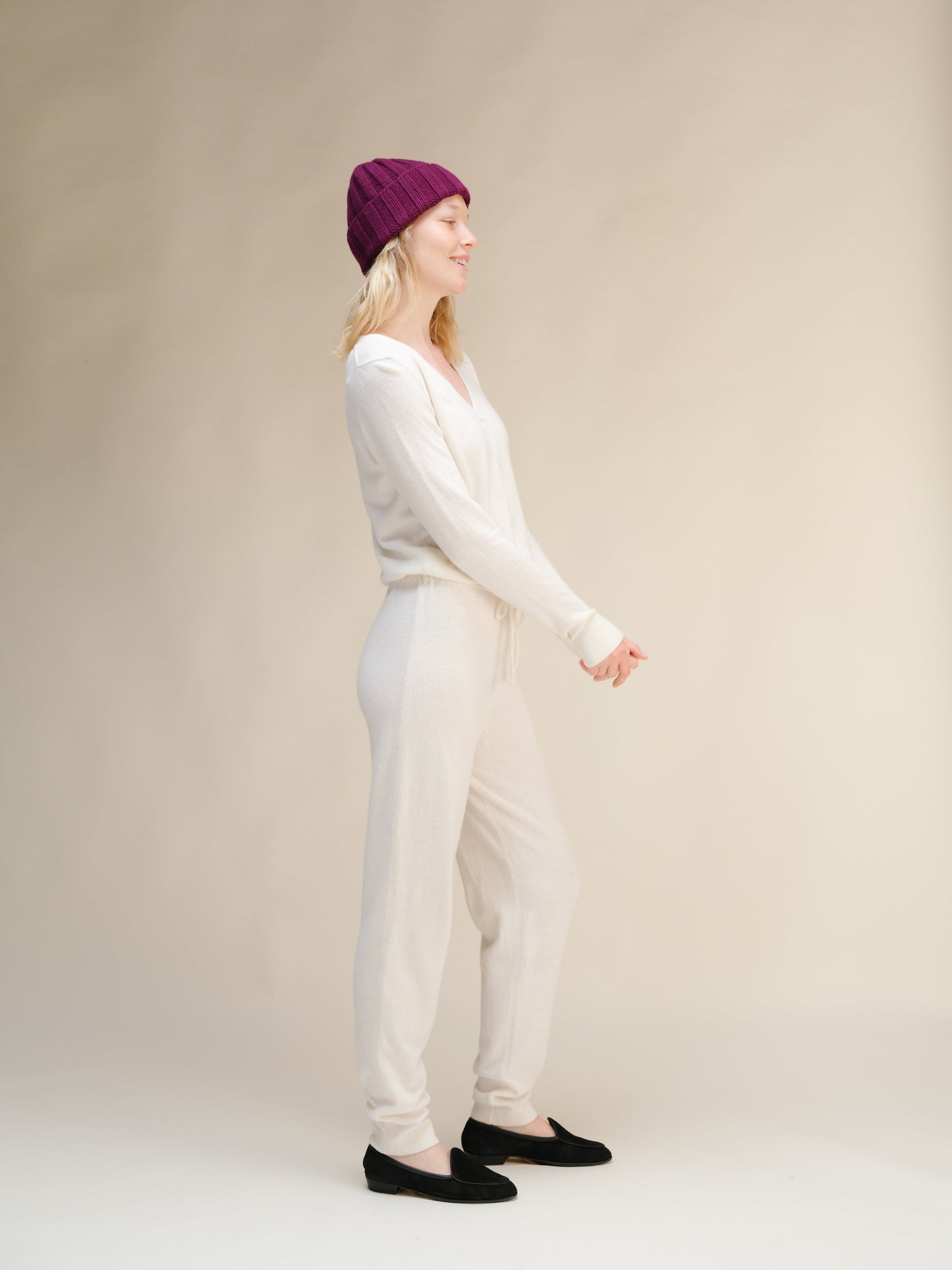Cashmere Mix Ribbed Beanie
