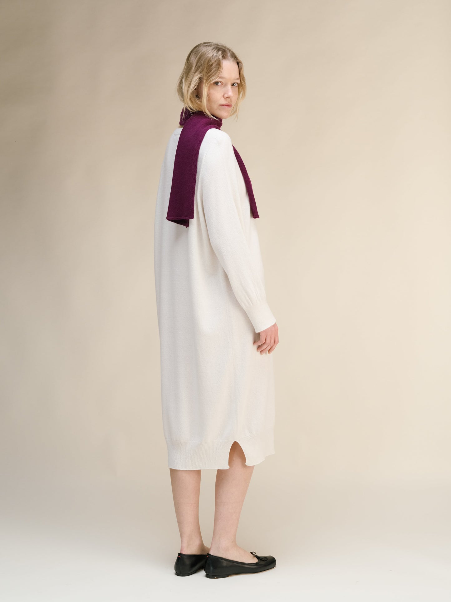Cashmere Mix Midi Dress (3D-Knit)