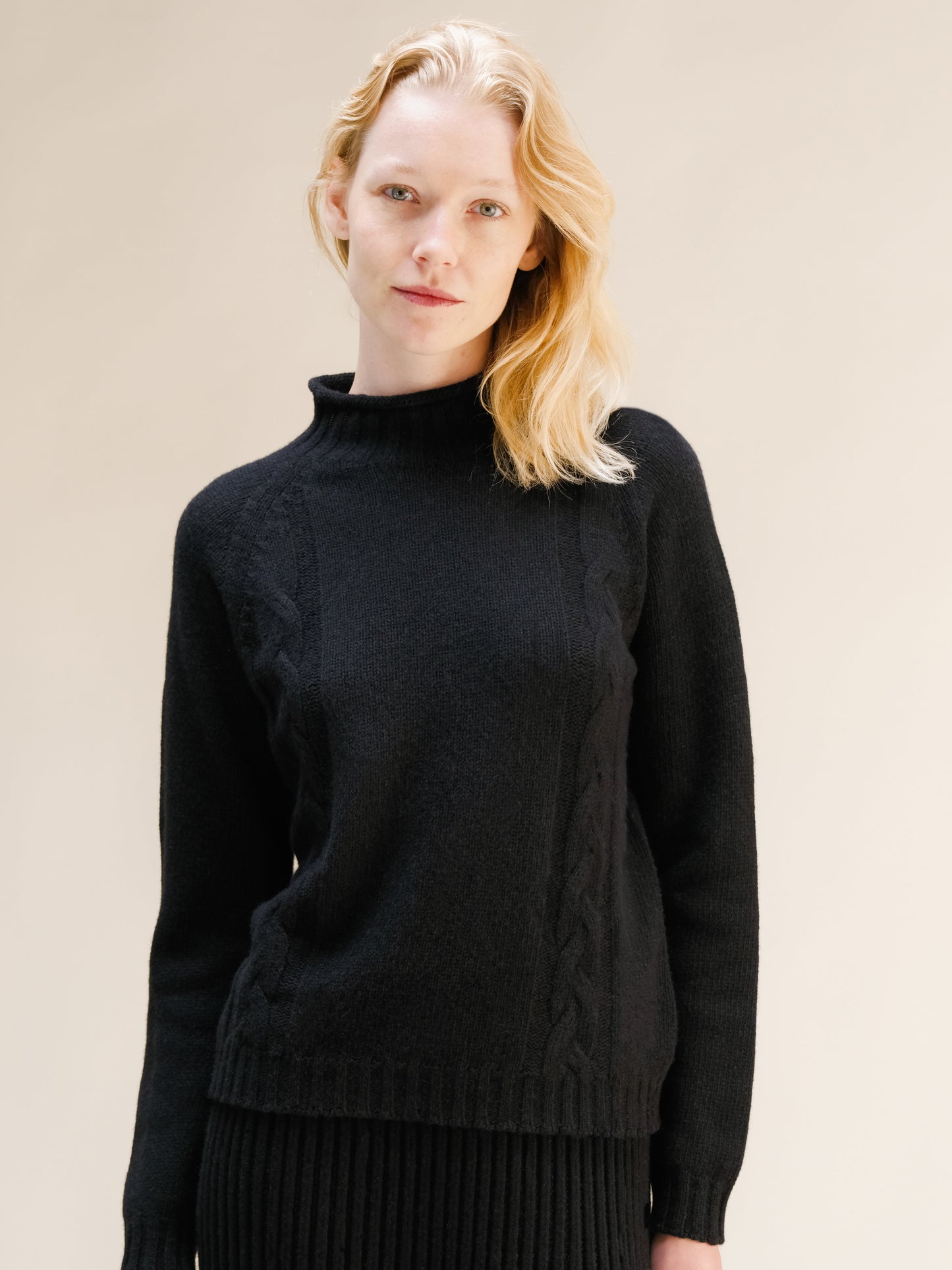 Cashmere Mix Cable "Ricciolo" Sweater (3D-Knit)