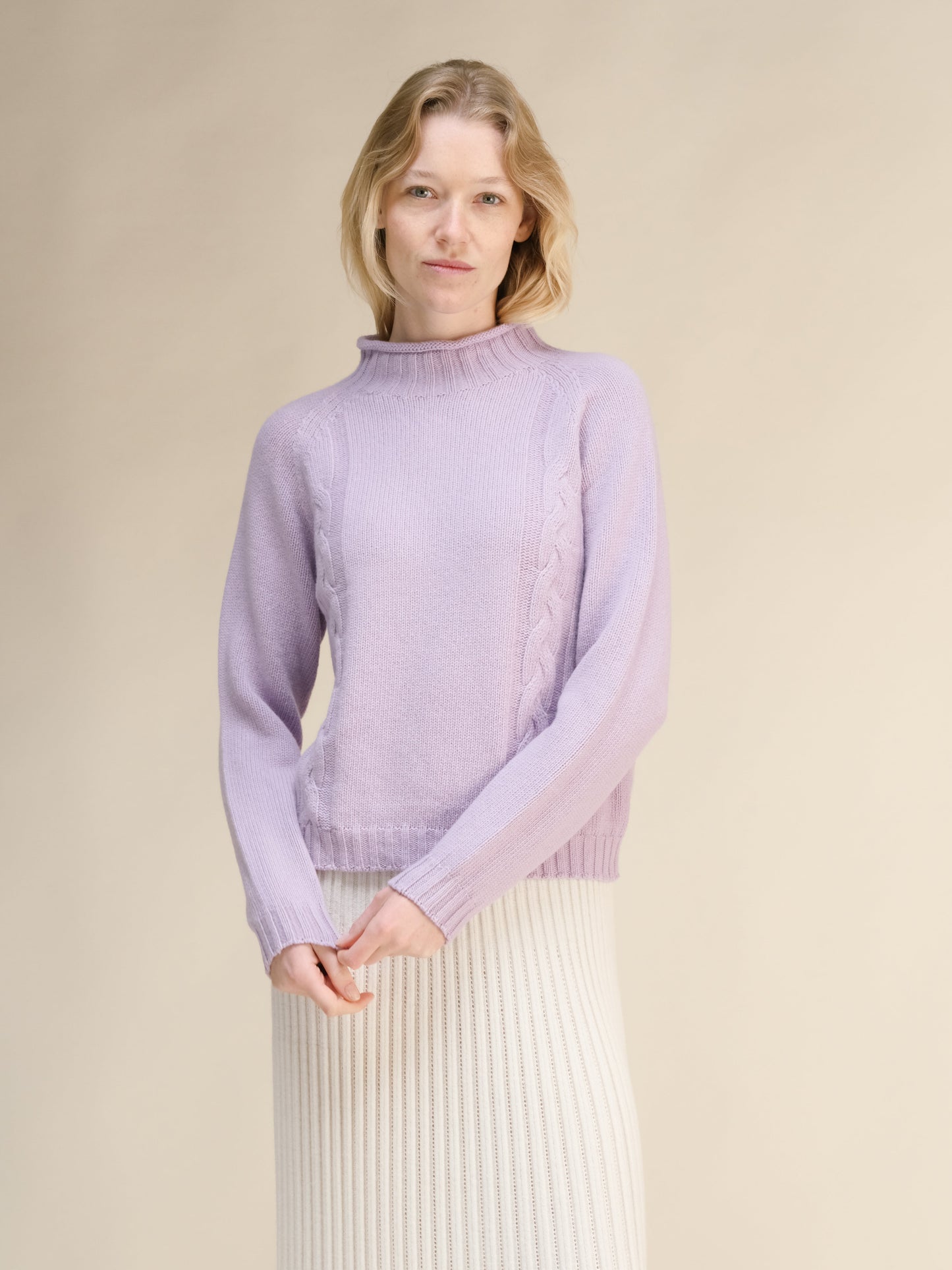Cashmere Mix Cable "Ricciolo" Sweater (3D-Knit)