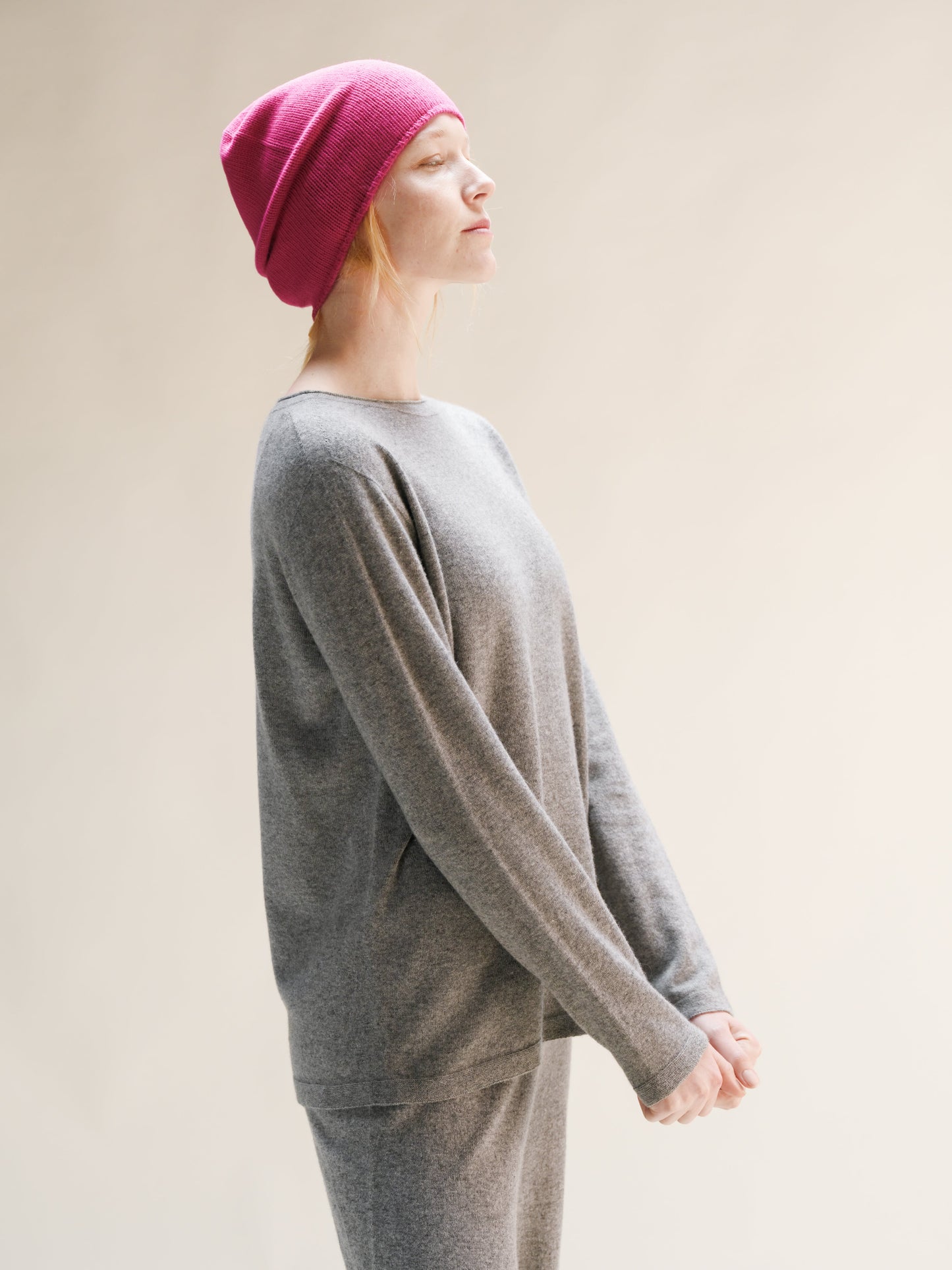 Cashmere Mix Crewneck with Curl Detail(3D-Knit)