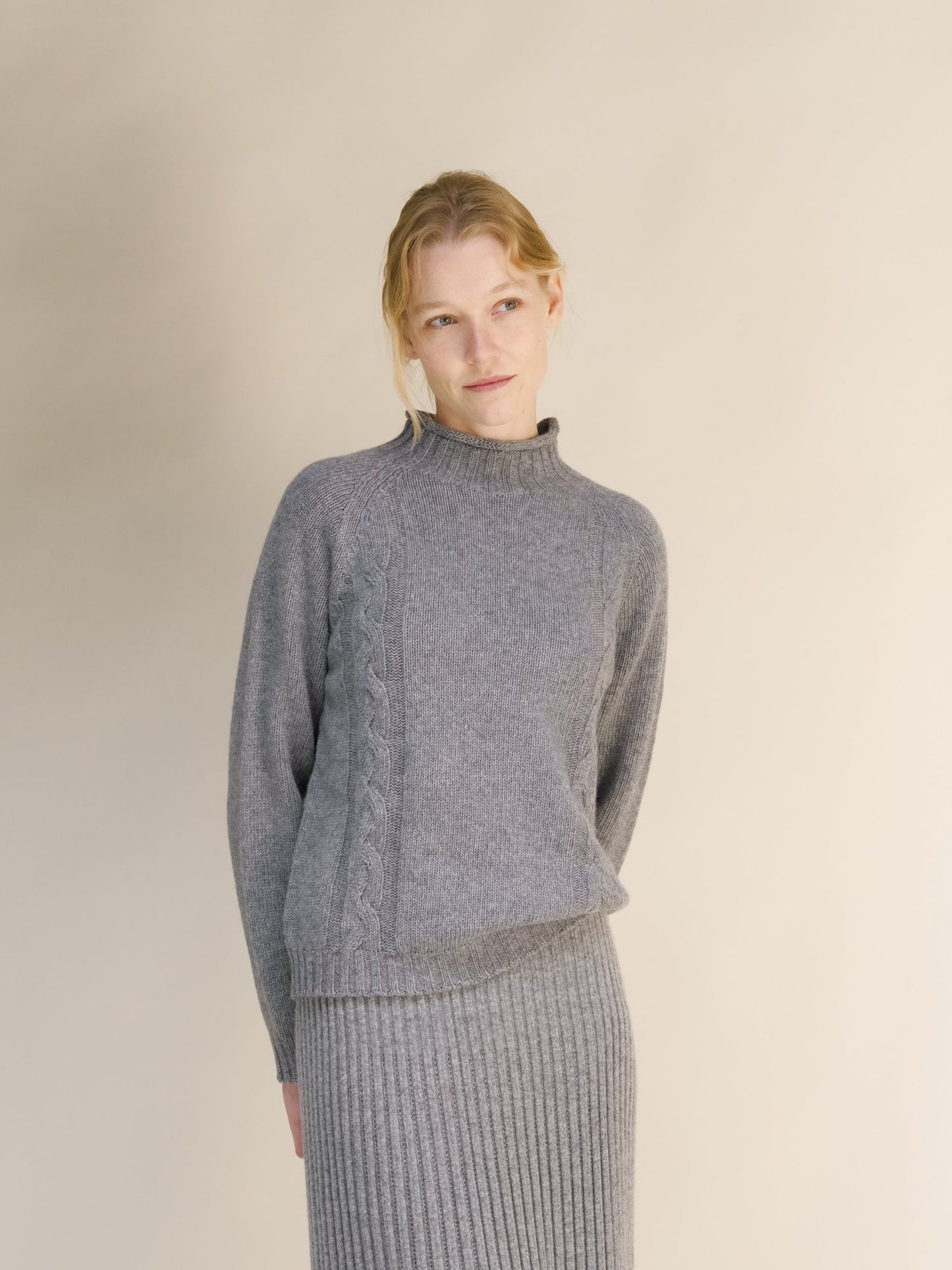 Cashmere Mix Cable "Ricciolo" Sweater (3D-Knit)