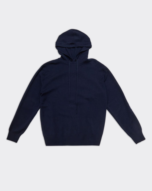 Felpa Con Cappuccio Knit Blue Navy