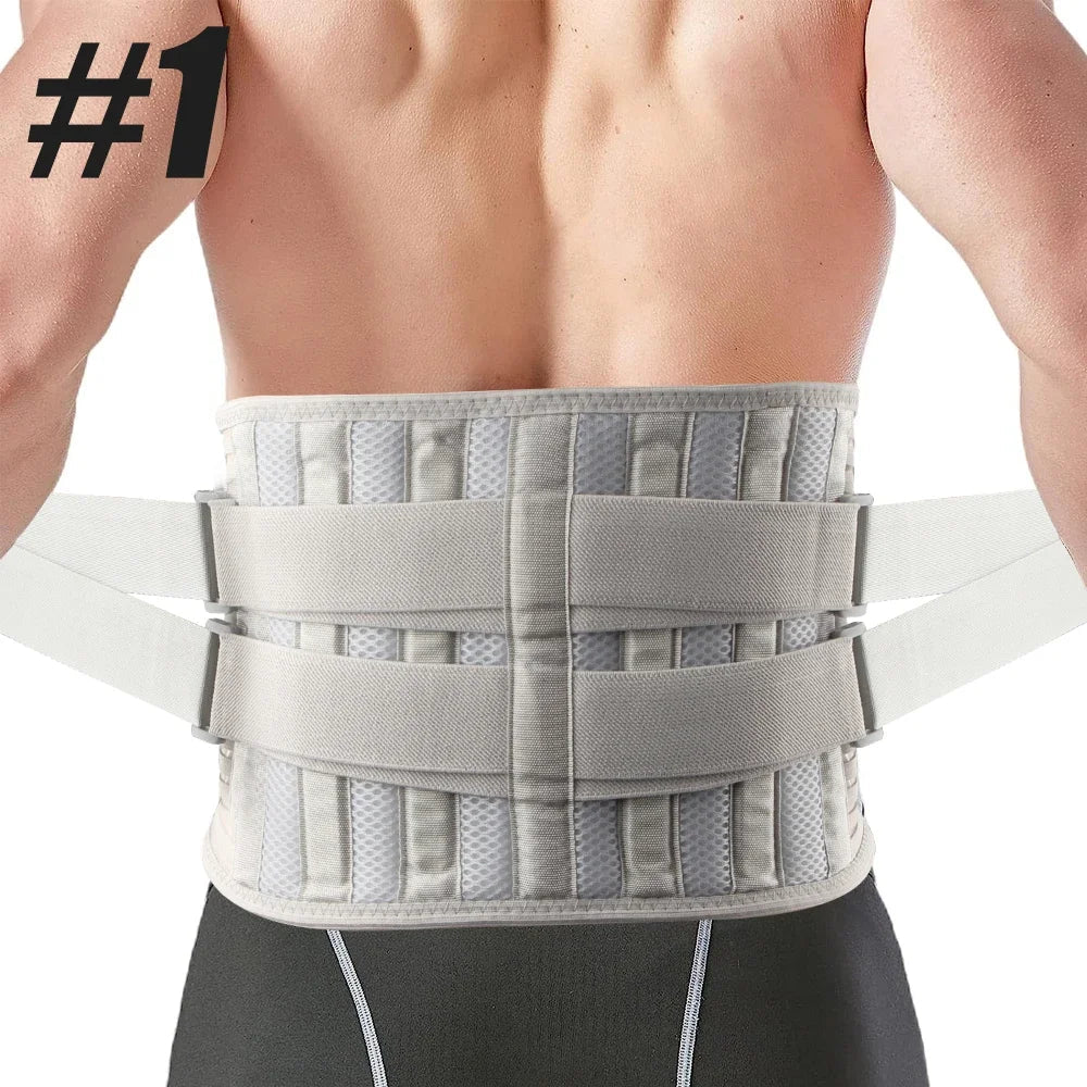 1PCS Back Brace for Heavy Lifting & Workouts – Breathable Lumbar Support Belt with 7 Reinforced Stays & Ergonomic Pad – Lower Ba