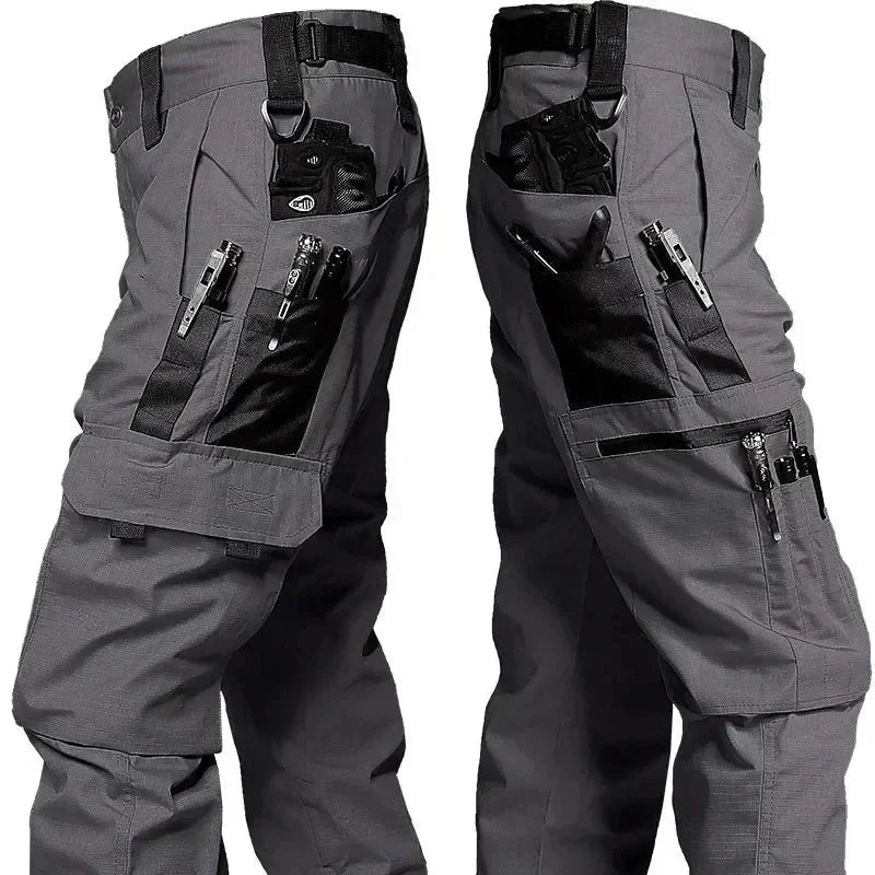 2024 Men's Tactical Pants Outdoor Work Casual Cargo Trousers Waterproof Multi-pocket Wear-Resistant Outdoor Training Trousers