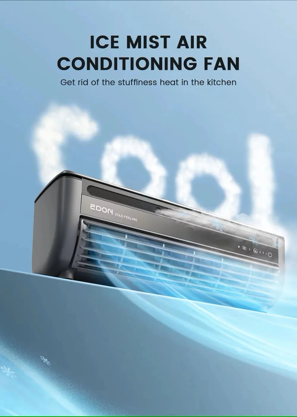 2025 Kitchen Air Conditioner – Powerful Cooling Wall & Table Fan with Remote Control