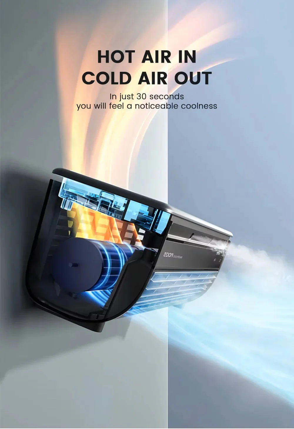 2025 Kitchen Air Conditioner – Powerful Cooling Wall & Table Fan with Remote Control