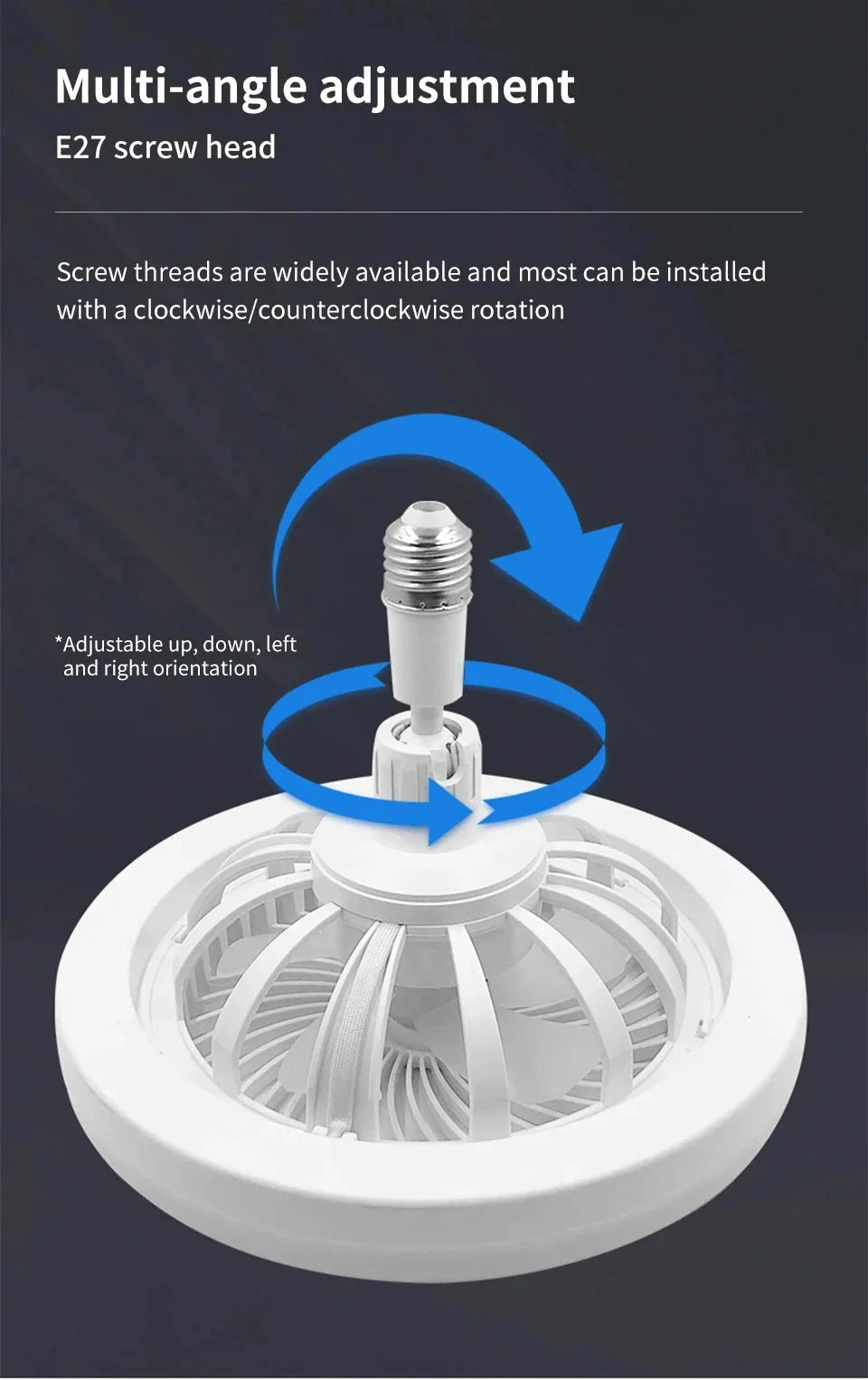 2 In 1 Ceiling Fan Lamps 3 Speeds Adjustable E27 Base Infinitely Dimmable for Living Room Bedroom Study LED Decorative Light