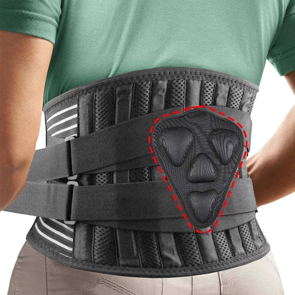 1PC Back Brace for Lower Back Pain Relief - Breathable Lumbar Support Belt with Pad for Herniated Disc, Sciatica - Adjustable Ba