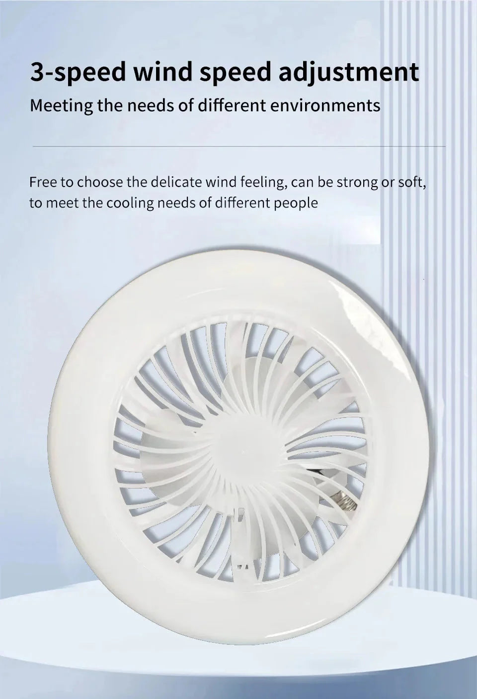 2 In 1 Ceiling Fan Lamps 3 Speeds Adjustable E27 Base Infinitely Dimmable for Living Room Bedroom Study LED Decorative Light