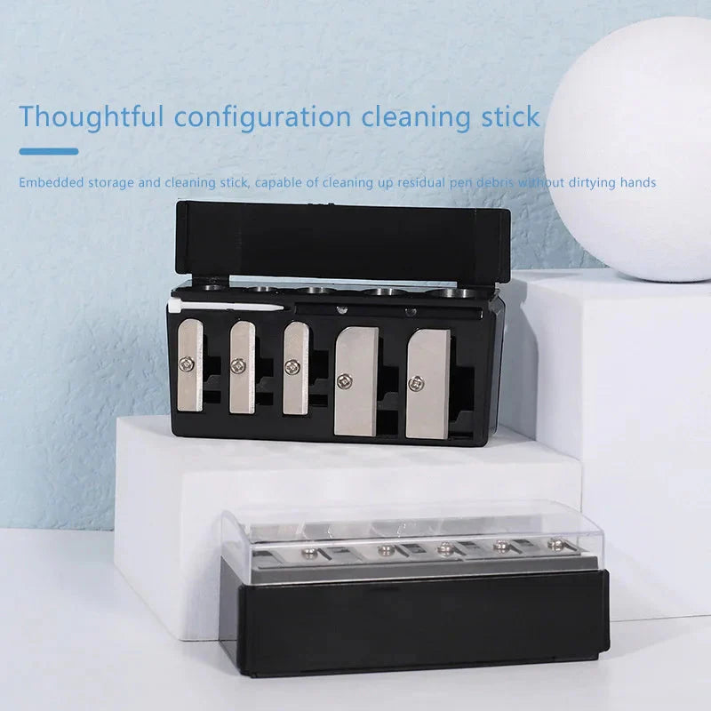 1Pcs 5 Holes Sharpener Multi-functional Pencil Sharpener with Lid for Eyeliner Lipliner Pencils