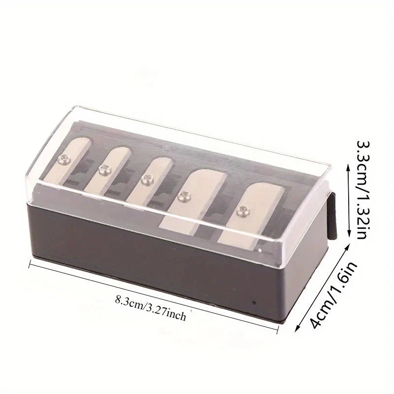 1Pcs 5 Holes Sharpener Multi-functional Pencil Sharpener with Lid for Eyeliner Lipliner Pencils