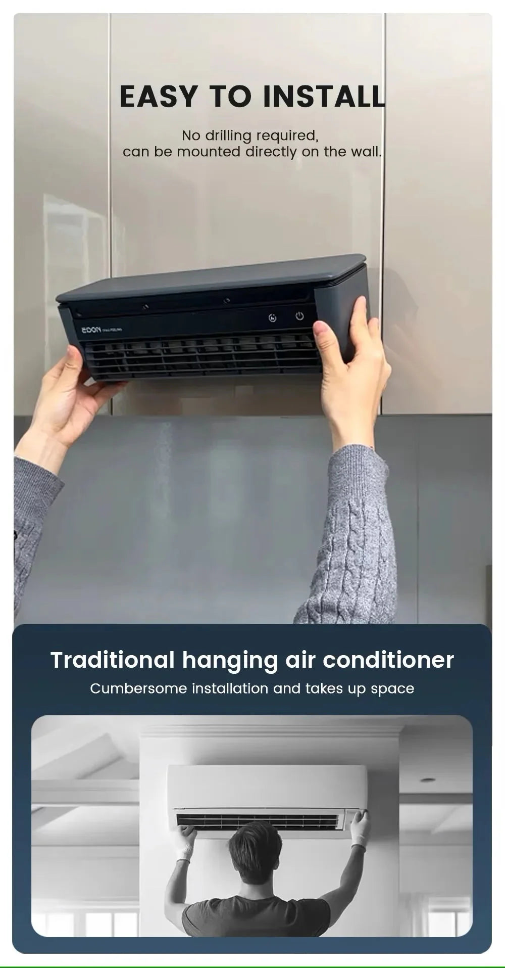 2025 Kitchen Air Conditioner – Powerful Cooling Wall & Table Fan with Remote Control