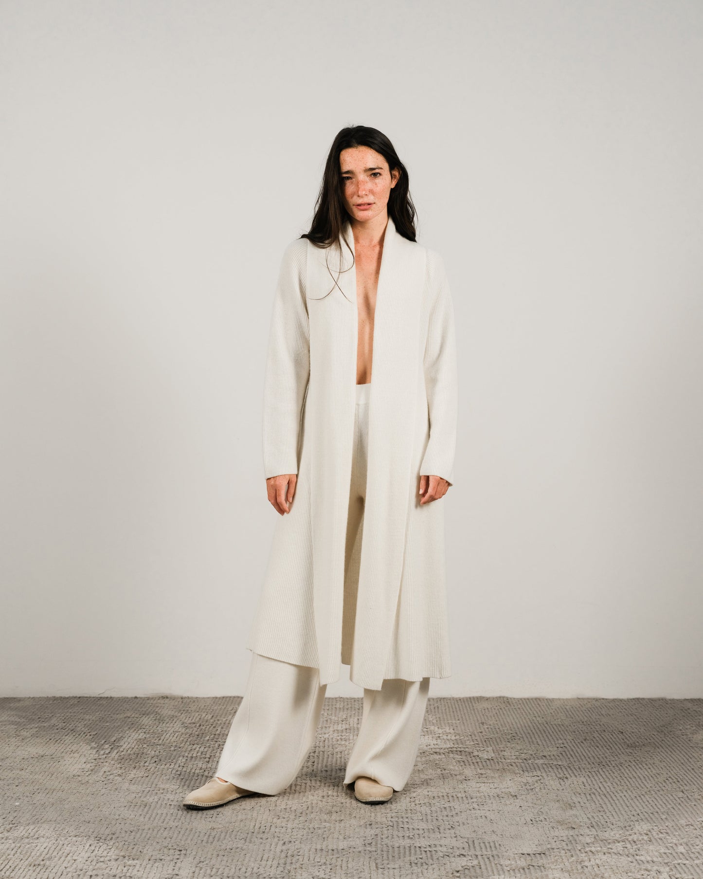 Cashmere Mix Shawl-Collar Maxi Cardigan