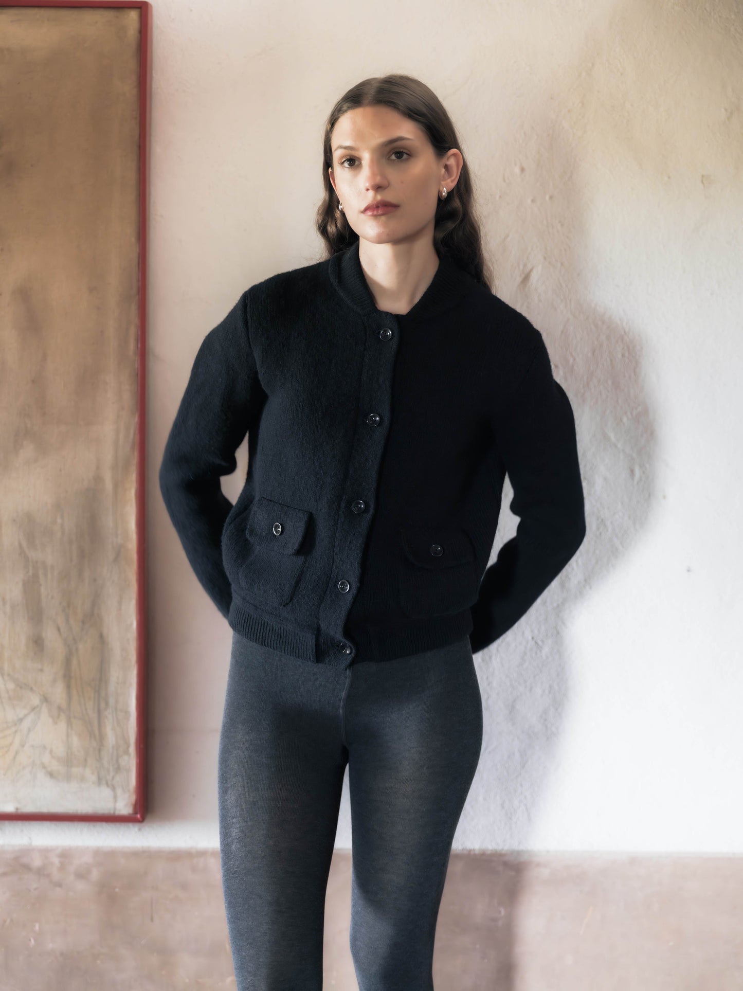 Cashmere Mix Bomber Jacket