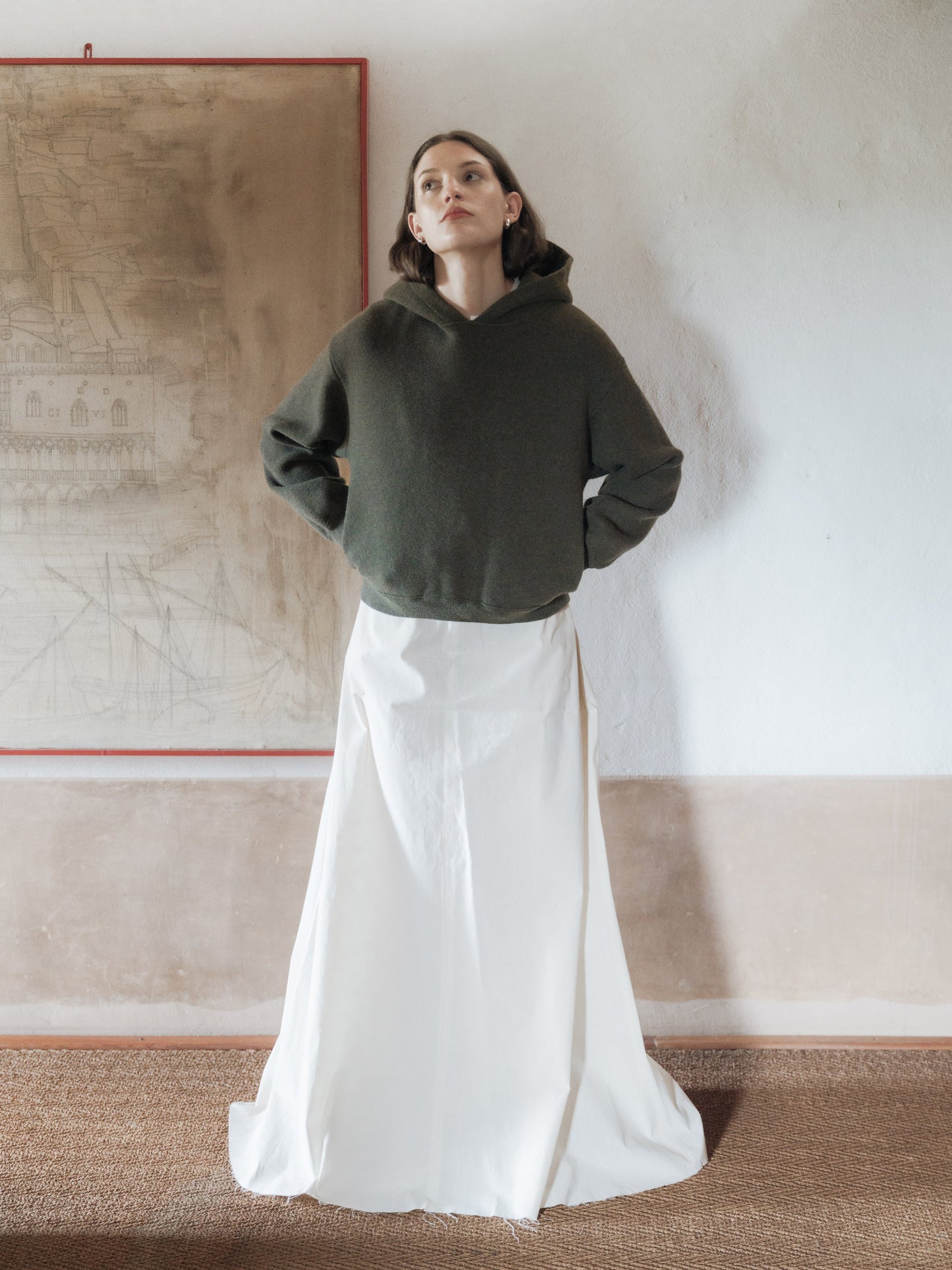 Lambswool Cropped Hoodie