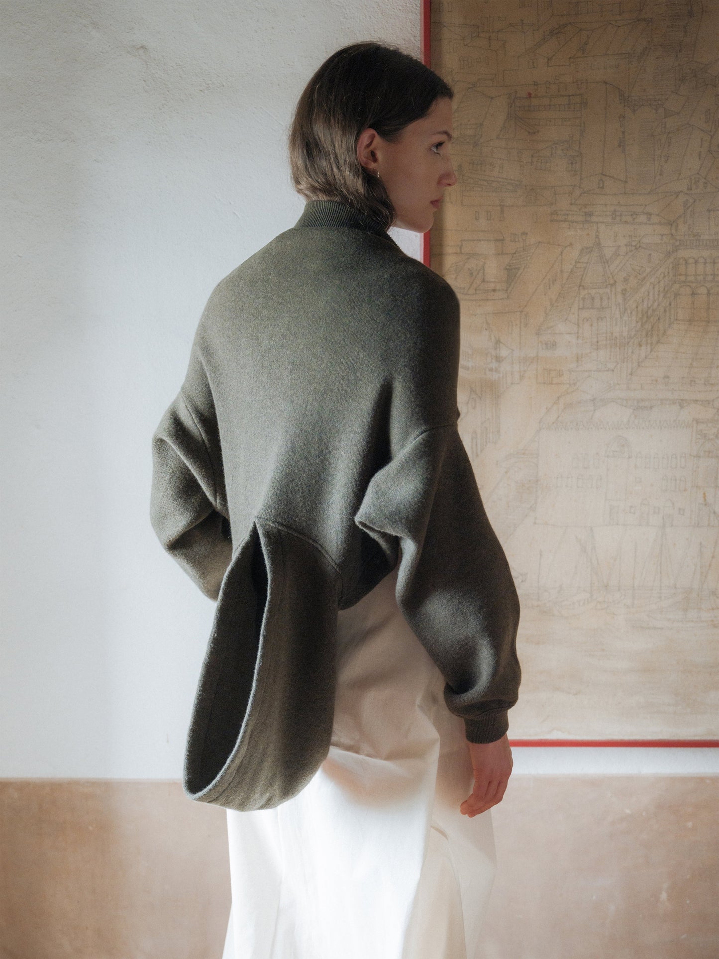 Lambswool Cropped Hoodie