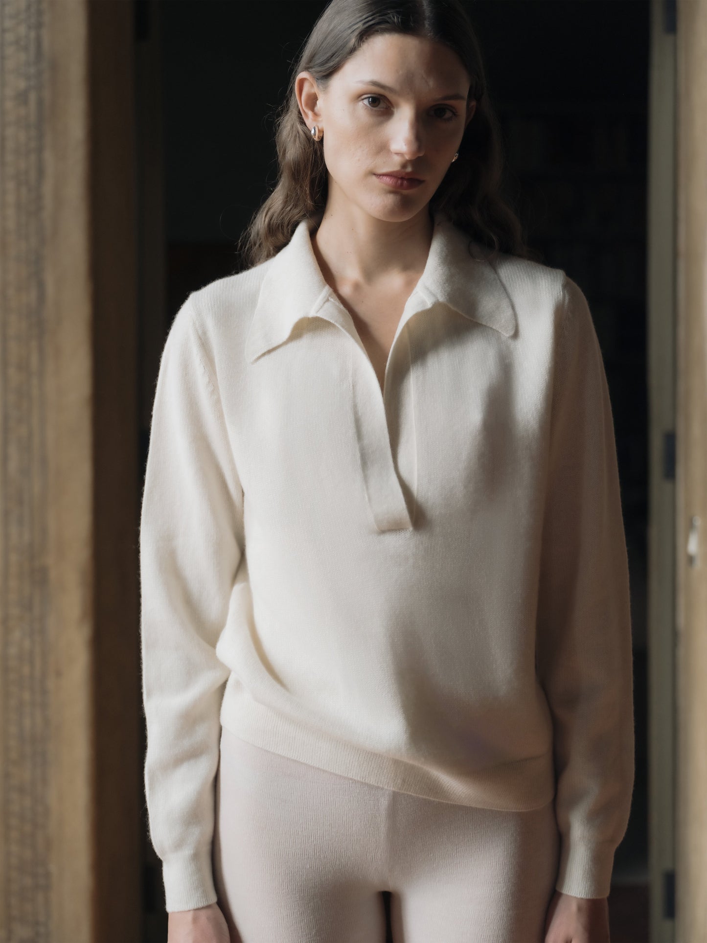 Pure Cashmere Polo Sweater