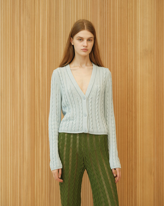 Fine Cotton Cable Cardigan