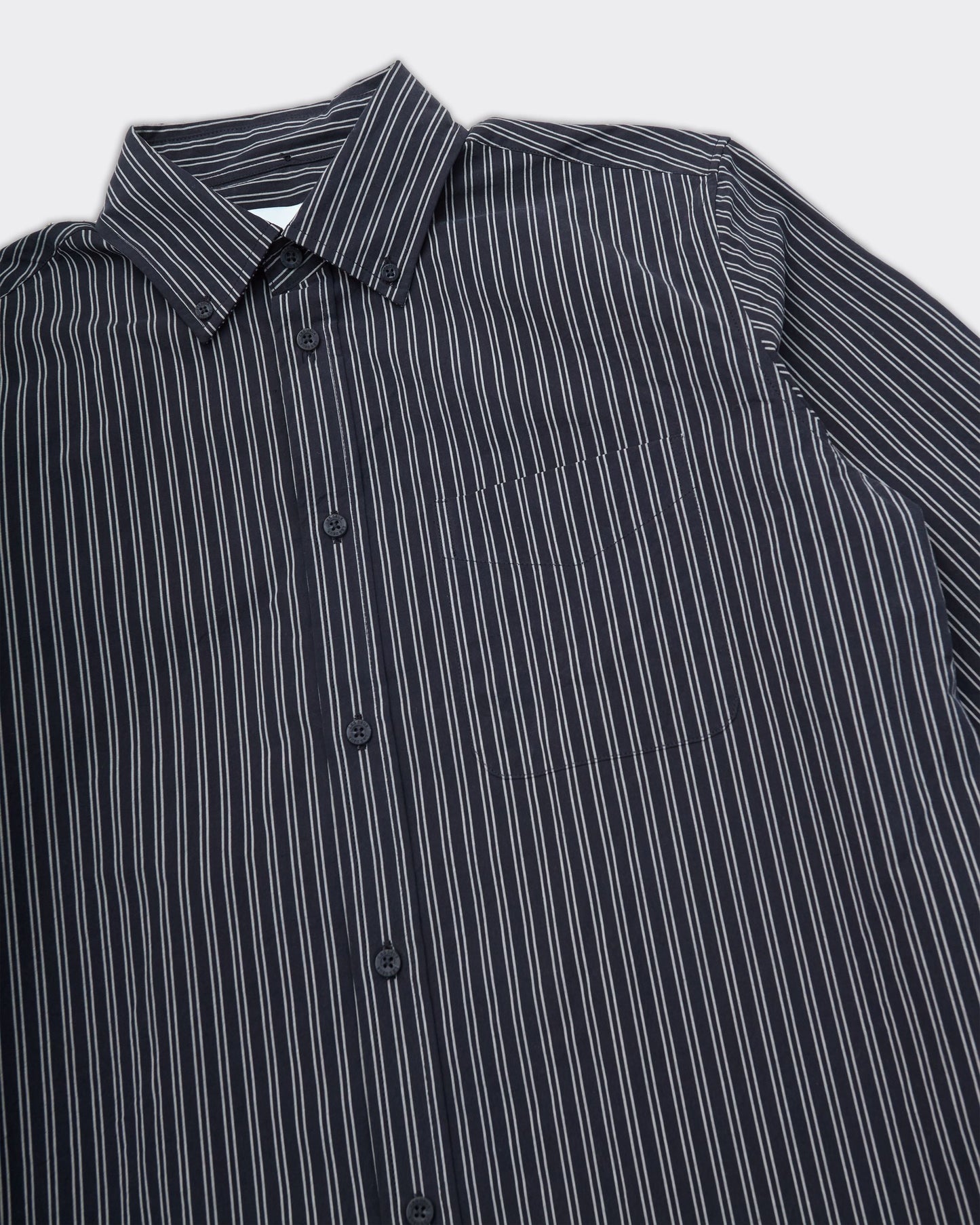 Camicia Kent Stripe Poplin Nera