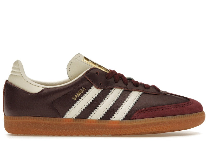 adidas Samba OG Maroon Gold Metallic (Women's)