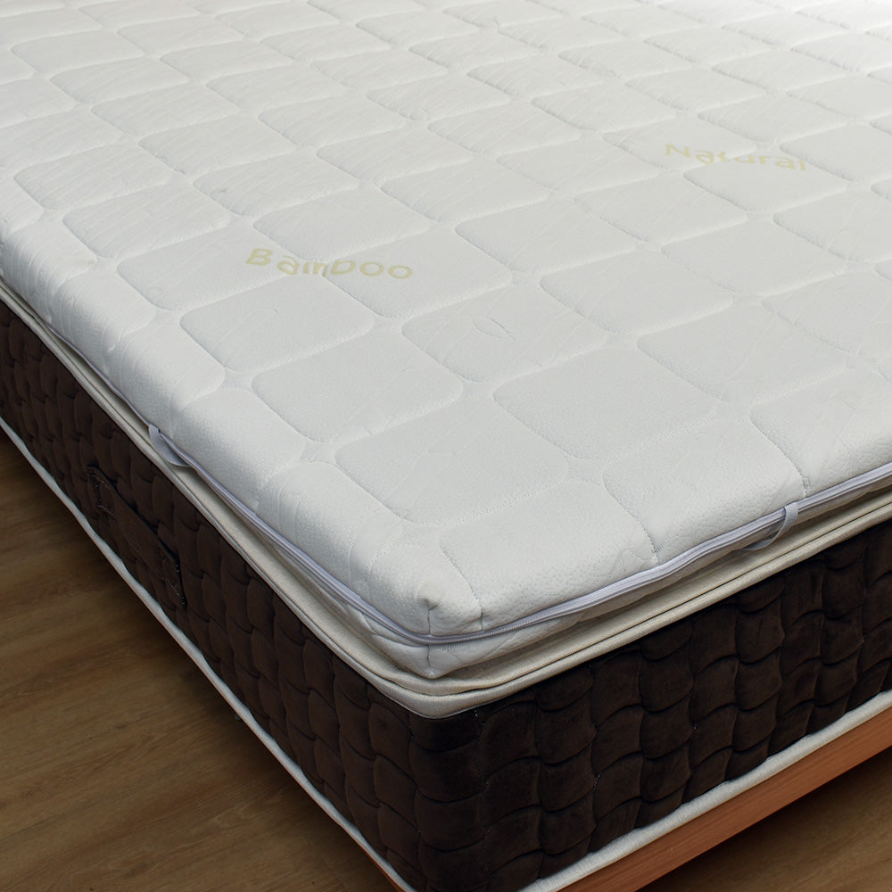 Topper, correttore memory foam per materasso con tessuto sfoderabile e lavabile, alto 5 Cm