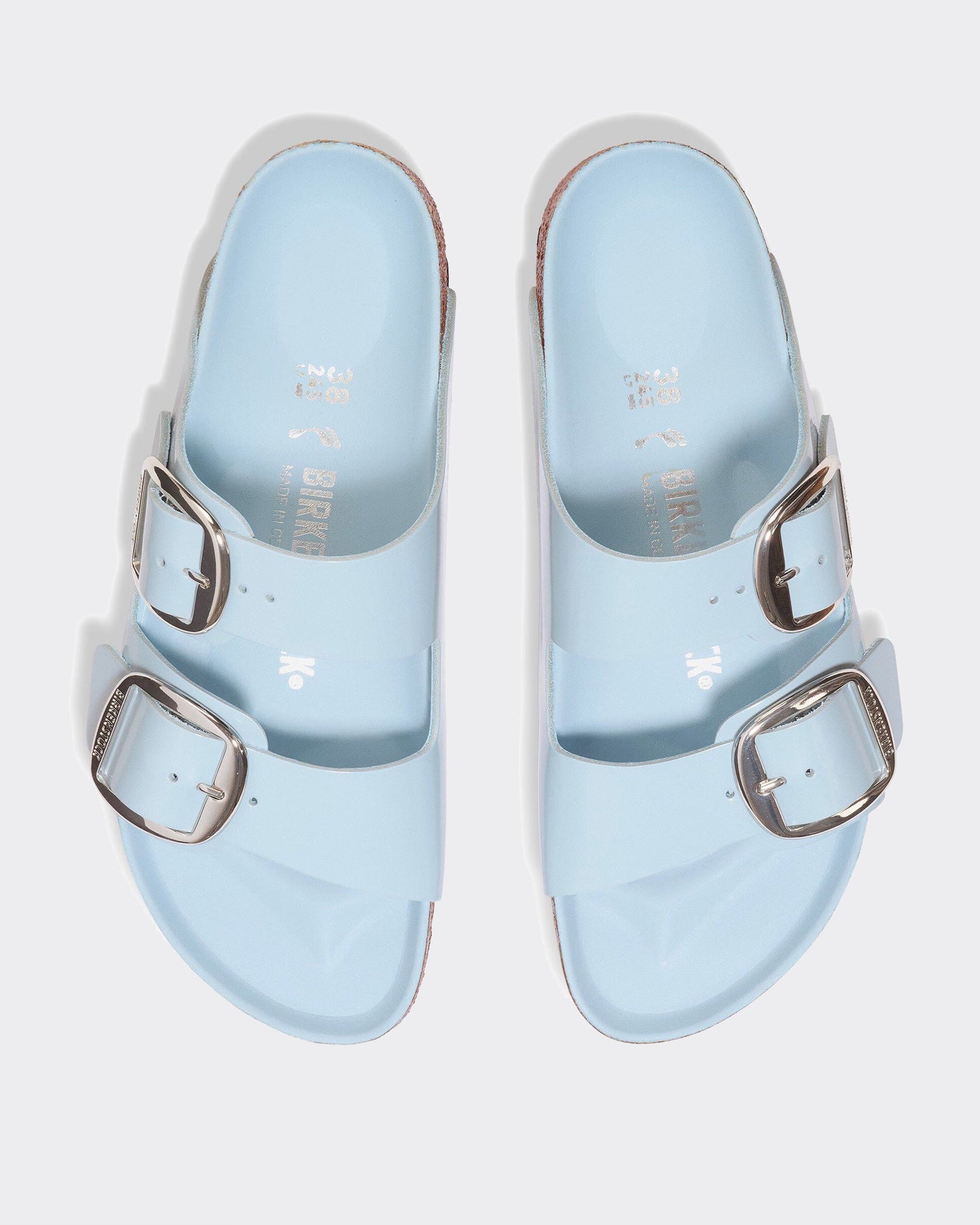 Ciabatta Arizona Big Buckle Shine Blue Natural Leather