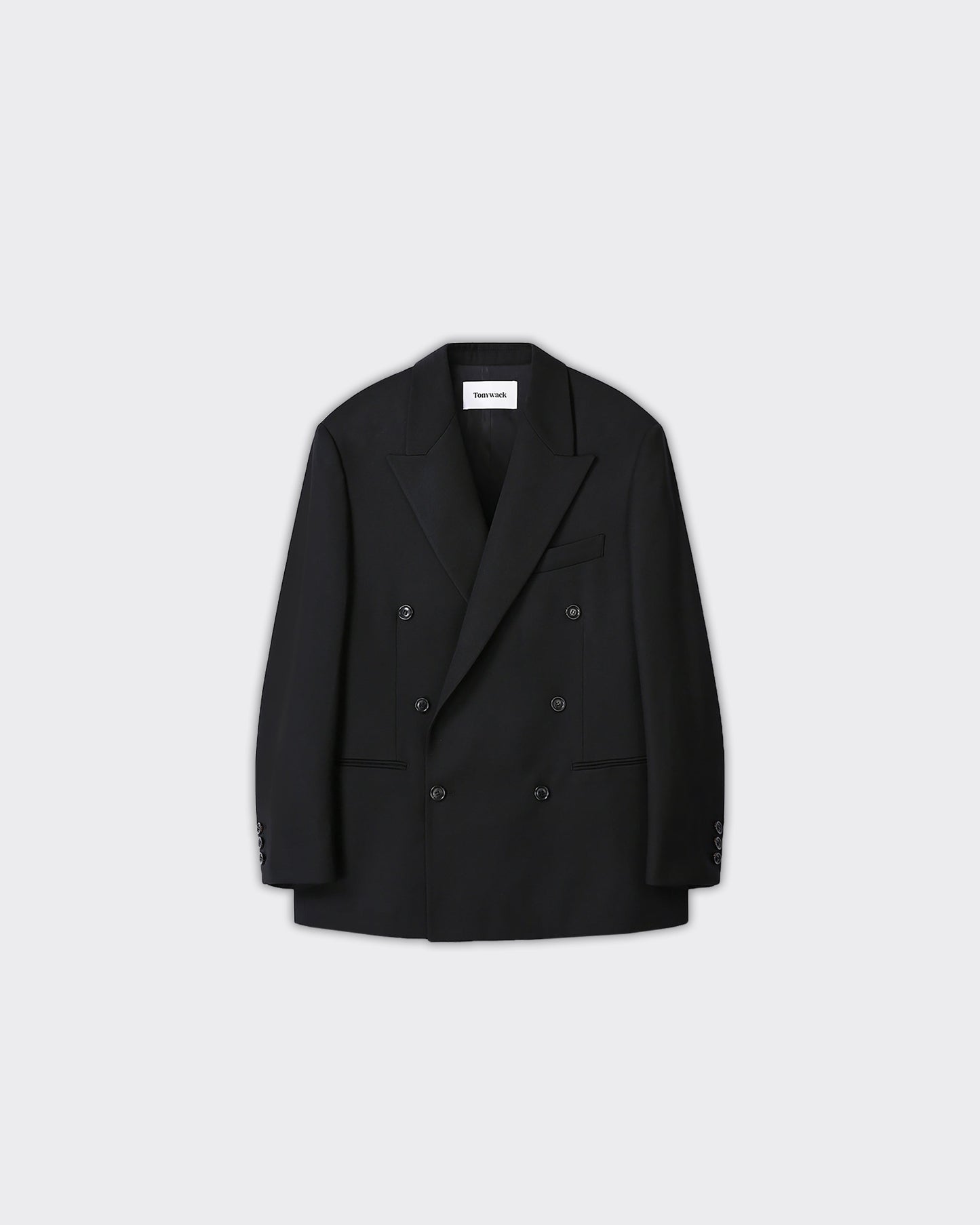 Blazer Twill Double-Breasted Tailored Wool Nera