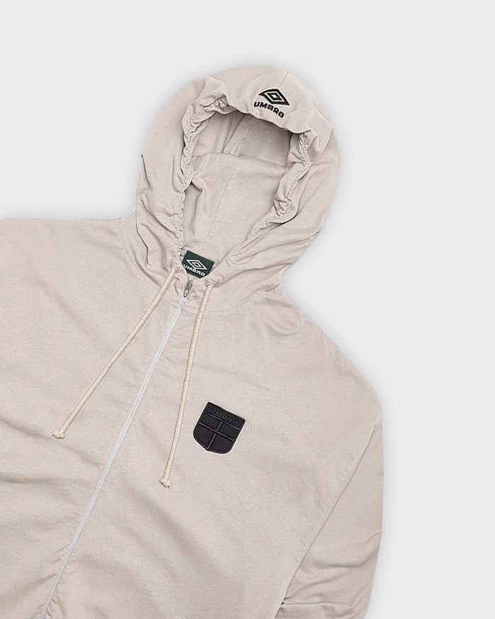 Felpa Con Cappuccio Zip Crest Jersey Taupe