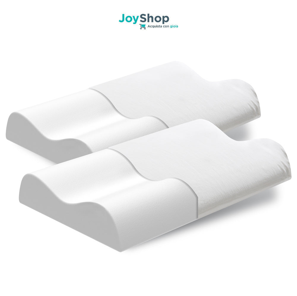Coppia cuscini per cervicale ad alta densità di qualità con tessuto fresco cotone sfoderabile - Ortho Cervicale