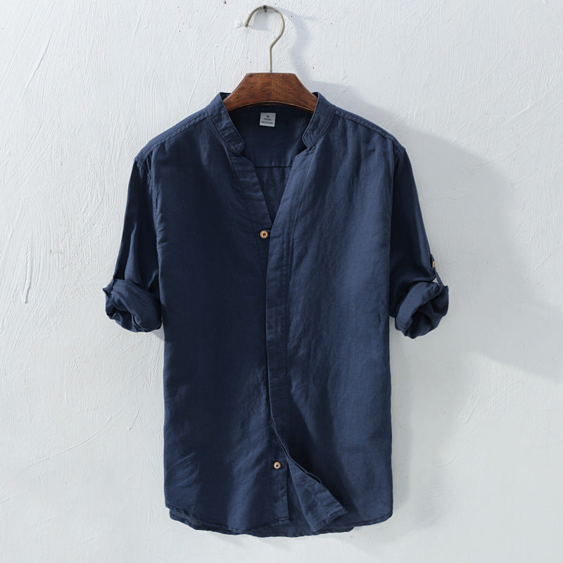 Camicia Coreana in Lino - Old Money®