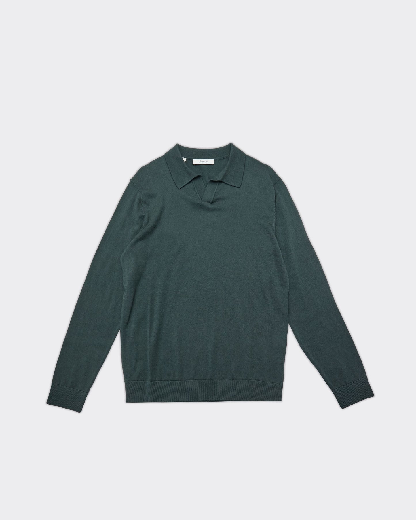 Polo Tray Knit Merino Deep Forest
