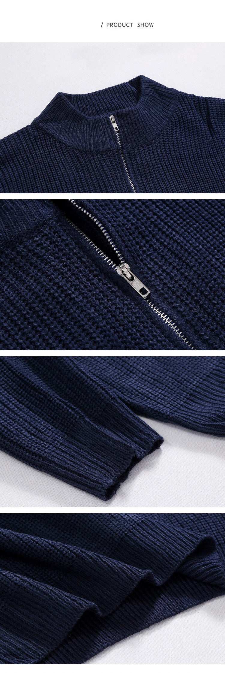 Maglione con Mezza Zip a Collo Alto