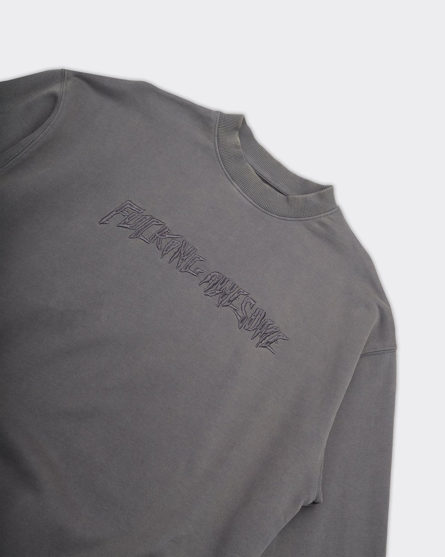 Crewneck Distressed Stamp Dark Grey