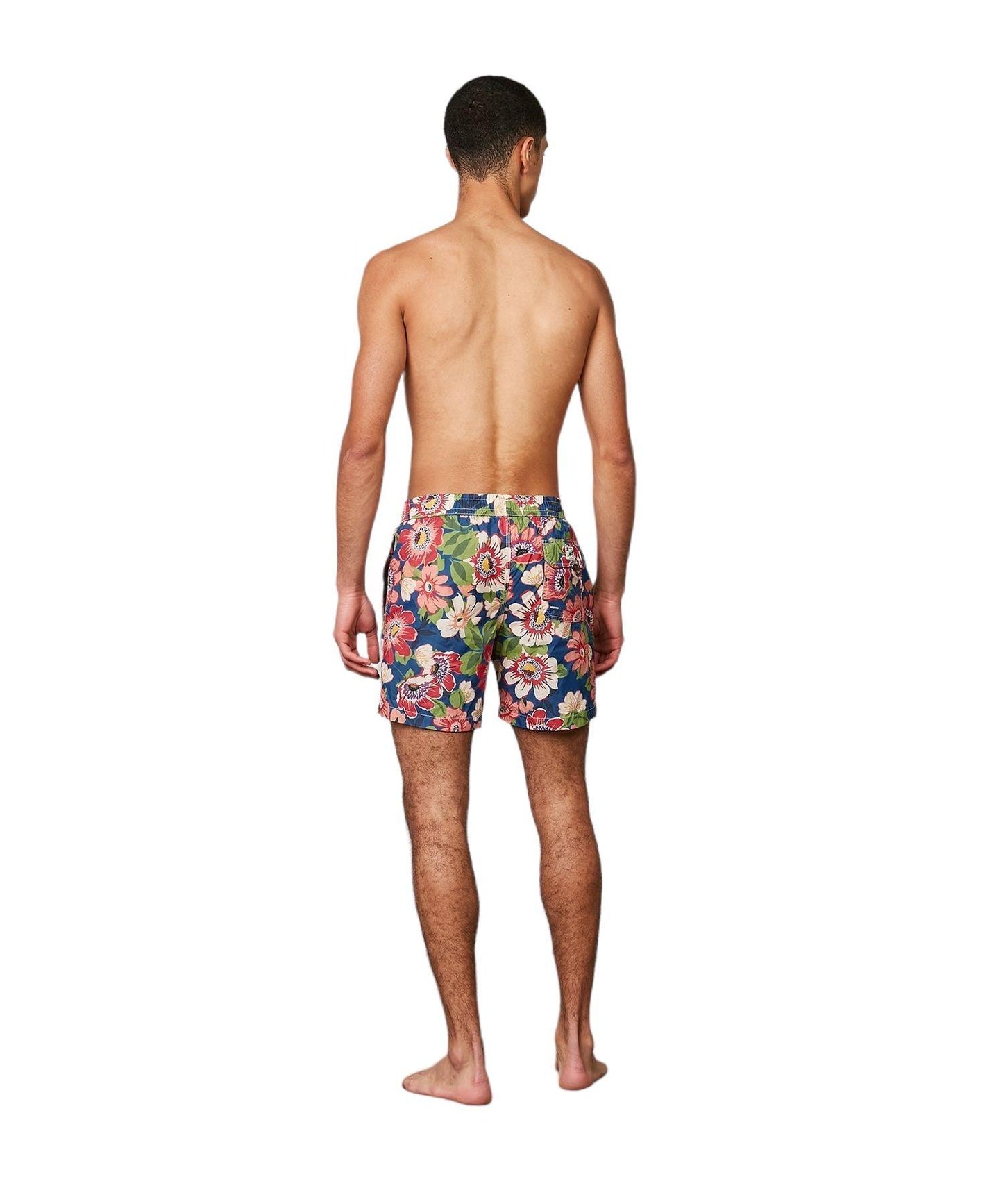 Costume Swim Uomo Indigo Blue Flowers Print