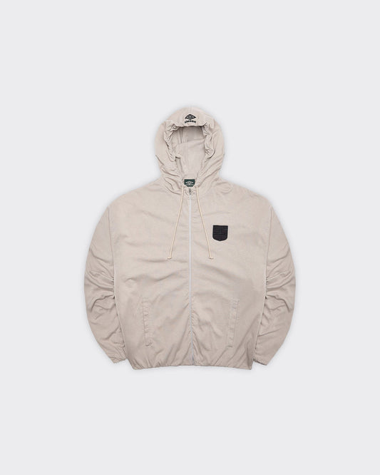 Felpa Con Cappuccio Zip Crest Jersey Taupe