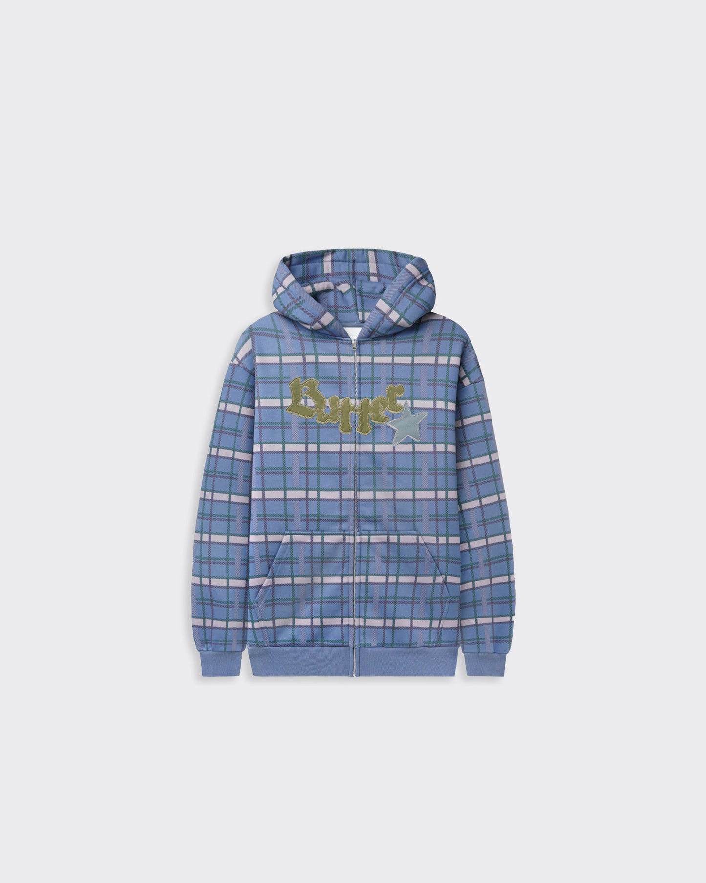 Felpa Edge Applique Zip-Thru Plaid